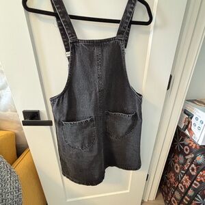 Frank & Oak Black Denim Pinafore Romper